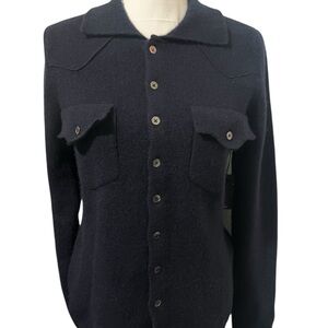Brazeau tricot cashmere western jacket/ shirt  navy size 1